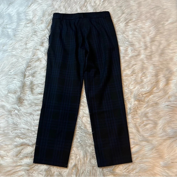 NWOT Velvet by Graham & Spencer Plaid Straight Leg Allison Pants Blue Black 4 - Picture 9 of 11